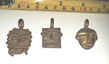 Antiguo Ashanti Africano Ghana Tribu Latón Oro Comercio Peso 3 colgantes segunda mano  Embacar hacia Mexico