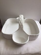 White pottery basket for sale  SHANKLIN