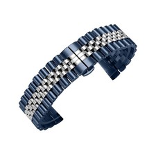 Qualidade 5 contas pulseira de aço inoxidável sólido pulseira de metal 20mm 22mm comprar usado  Enviando para Brazil