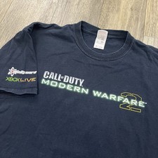 Camiseta masculina vintage Modern Warfare 2 XL preta desbotada Xbox videogame promocional 2009 comprar usado  Enviando para Brazil