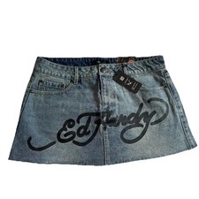 Mini-saia jeans Ed Hardy nova com etiquetas soletrar feminina tamanho XS vintage comprar usado  Enviando para Brazil