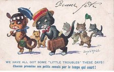 MIKIDP1-039- Gatos Humaniza Sombrero Maleta Parapluie Por Ilustrador Barne comprar usado  Enviando para Brazil