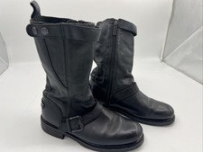 Usado, Botas Harley Davidson femininas 8.5/7 masculinas couro preto motociclista comprar usado  Enviando para Brazil