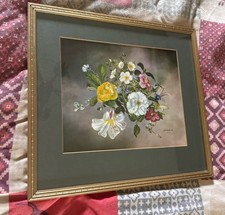 Vintage framed floral for sale  STOKE-ON-TRENT