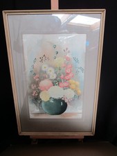 Usado, Linda aquarela original G J Steedman natureza morta flores em jardiniere comprar usado  Enviando para Brazil