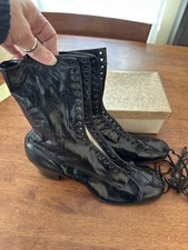 Botas de couro preto antigas vitorianas eduardianas 1900 cadarços caixa original não usada!, usado comprar usado Botas de couro preto antigas vitorianas eduardianas 1900 cadarços caixa original não usada!, usado comprar usado  Enviando para Brazil