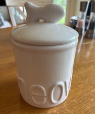 White ceramic canister for sale  Huntington Station