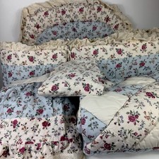 Conjunto de roupa de cama vintage Nojo 5 peças berço Cottagecore, floral, chique gasto, comprar usado  Enviando para Brazil