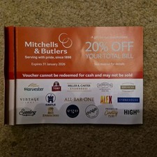 Mitchells butlers vouchers for sale  LYTHAM ST. ANNES