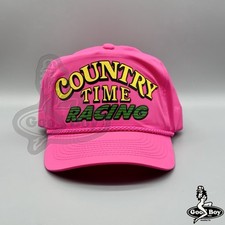 Boné de corrida Country Time vintage neon rosa caminhoneiro corda anos 80 NASCAR limonada comprar usado  Enviando para Brazil