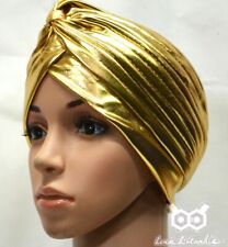 Boné turbante cintilante prata dourada hijab faixa envoltório bandana cabelo liso quimioterapia comprar usado  Enviando para Brazil