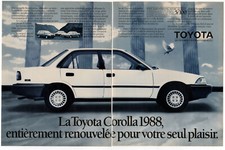 1988 TOYOTA Corolla Vintage Original 2 páginas Impressão AD | Foto de carro branco Canadá FR comprar usado  Enviando para Brazil