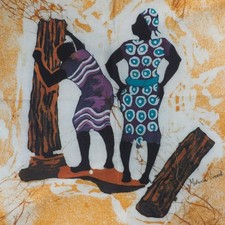 Pintura em tecido africano arte popular artista Vincent Mutema, usado comprar usado  Enviando para Brazil