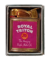 Usado, Isqueiro Evans Banner Royal Triton 76 roxo óleo de motor acabamento dourado na caixa JGBx28 comprar usado  Enviando para Brazil