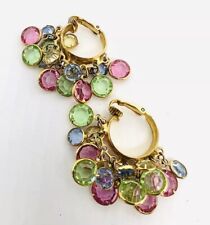 Conjunto de brincos de argola Cha de cristal com moldura cores pastel joias vintage, usado comprar usado  Enviando para Brazil