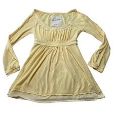Blusa Babydoll Vintage Abercrombie Feminina Y2K Amarela Manteiga Tamanho G Preppy  comprar usado  Enviando para Brazil