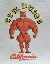 Camisa muscular Gym Dudes California de la vieja escuela culturismo con logotipo original entrenamiento segunda mano  Embacar hacia Mexico