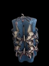 Antigua escultura azul grande de cera de vela tallada a mano de colección segunda mano  Embacar hacia Mexico