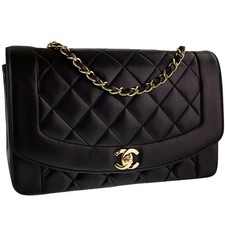 Bolsa de ombro CHANEL Matelasse Diana couro de cordeiro corrente preta 3649 comprar usado Bolsa de ombro CHANEL Matelasse Diana couro de cordeiro corrente preta 3649 comprar usado  Enviando para Brazil