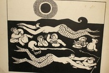 Vintage abstrait print d'occasion  Expédié en France