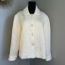Jaqueta de cama Christian Dior vintage marfim cetim e renda acolchoada tamanho G/XL, usado comprar usado  Enviando para Brazil