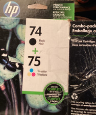 Cartucho de Tinta HP 74 75 Genuíno Combo-para Impressora HP C4580 C5580-TINTA OEM-Expirado comprar usado  Enviando para Brazil
