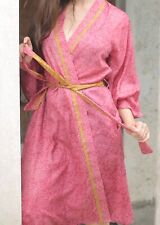 Vestido Midi Kimono de Seda Pura Comprimento do Joelho Seda Kimono Robe Rosa PS MKMO1237 comprar usado  Enviando para Brazil