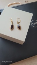 Amber earrings gold for sale  LONDON