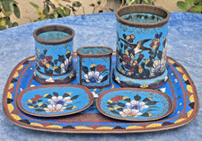 Beau nécessaire de fumeur ancien CHINE / Service en bronze et émaux cloisonnés comprar usado Beau nécessaire de fumeur ancien CHINE / Service en bronze et émaux cloisonnés comprar usado  Enviando para Brazil