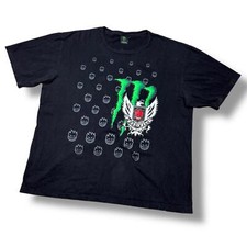 Camiseta gráfica preta Y2K Monster Energy x Spitfire tamanho XL logotipo skate anos 2000 'Leia' comprar usado  Enviando para Brazil