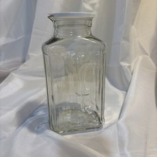 Jarro de suco de vidro vintage âncora 2 quartos refrigerador com nervuras com tampa, usado comprar usado  Enviando para Brazil