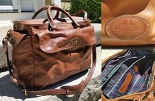 Bolsa de couro Willis and Geiger GRANDE DUFFLE xadrez de ombro vintage BOM! comprar usado  Enviando para Brazil