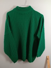 Suéter feminino vintage da década de 1980 verde brilhante gola tartaruga tamanho XL  comprar usado  Enviando para Brazil