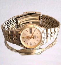 Vintage Orient 3 Estrelas Cristal Ouro Automático 21 Joias Dia Data Japão Aço comprar usado  Enviando para Brazil