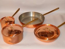 Conjunto de panela de cobre Tagus Tagu's Portugal conjunto de frigideira panela de molho alças de latão comprar usado  Enviando para Brazil