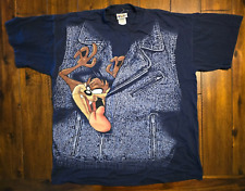 Camiseta jeans vintage anos 90 Taz Looney Tunes XL colete AOP dupla face ponto único comprar usado  Enviando para Brazil
