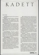 Pel kadett prospekt gebraucht kaufen  Sittensen