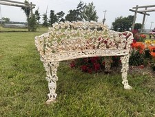 Banco de jardim antigo vitoriano de ferro forjado de videira namoradeira uvas folha pátio comprar usado  Enviando para Brazil