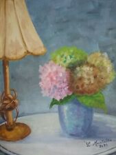 Tableau hortensias huile d'occasion  Brou