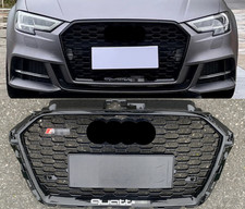 Anéis cromados pretos Henycomb grade estilo RS3 para Audi 2017 2018 2019 A3 S3 RS3 comprar usado  Enviando para Brazil