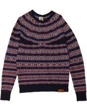 Suéter feminino DIESEL gola barco Reino Unido 14 médio azul marinho Fair Isle AG04 comprar usado  Enviando para Brazil