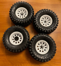 Conjunto de rodas brancas de aço 1.9 dianteiro e traseiro cubos de alumínio rastreador comprar usado  Enviando para Brazil