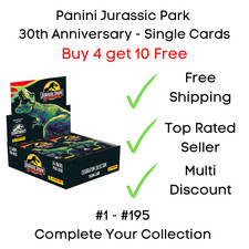 Cartões colecionáveis Panini Jurassic Park 30º aniversário #1 - #195 Compre 4 e ganhe 10 grátis comprar usado  Enviando para Brazil