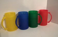 Conjunto de 4 canecas freezer geladas multicoloridas de plástico cerveja copos gelados cozinha bar comprar usado  Enviando para Brazil