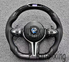 Volante plano de fibra de carbono LED para BMW M2 M3 M4 M5 M6 M7 X5 X6 2014-2018, usado comprar usado  Enviando para Brazil