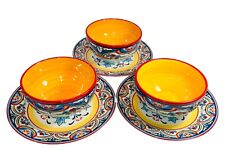 Tigelas de sopa Euro Ceramica Zanzibar com pratos inferiores cores vibrantes comprar usado  Enviando para Brazil