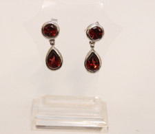 Garnet drop earrings for sale  ASHTEAD