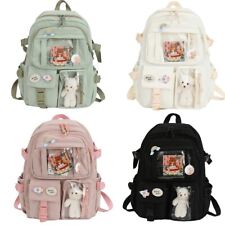  Mochila escolar Kawaii para meninas grande capacidade bolsa Kawaii com pino Kawaii comprar usado  Enviando para Brazil