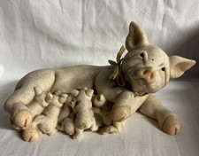 Second Nature Pedry Critters Primeira Ceia Pedra Mamãe Porco, Alimentando Bebês Leitão comprar usado  Enviando para Brazil