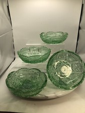 Green glass dessert for sale  TORQUAY